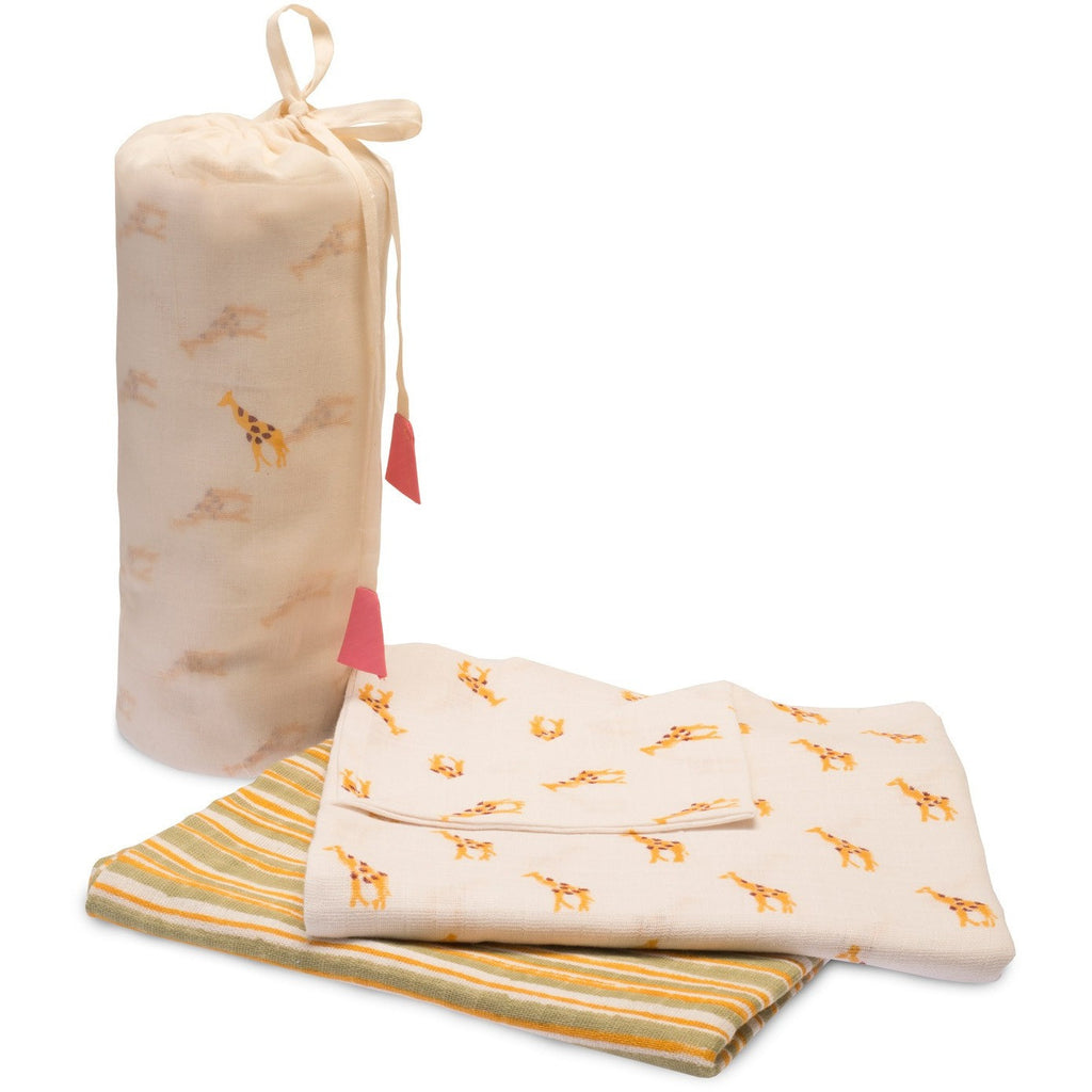 Yellow Giraffe Swaddle Set - Naayabymoonlight