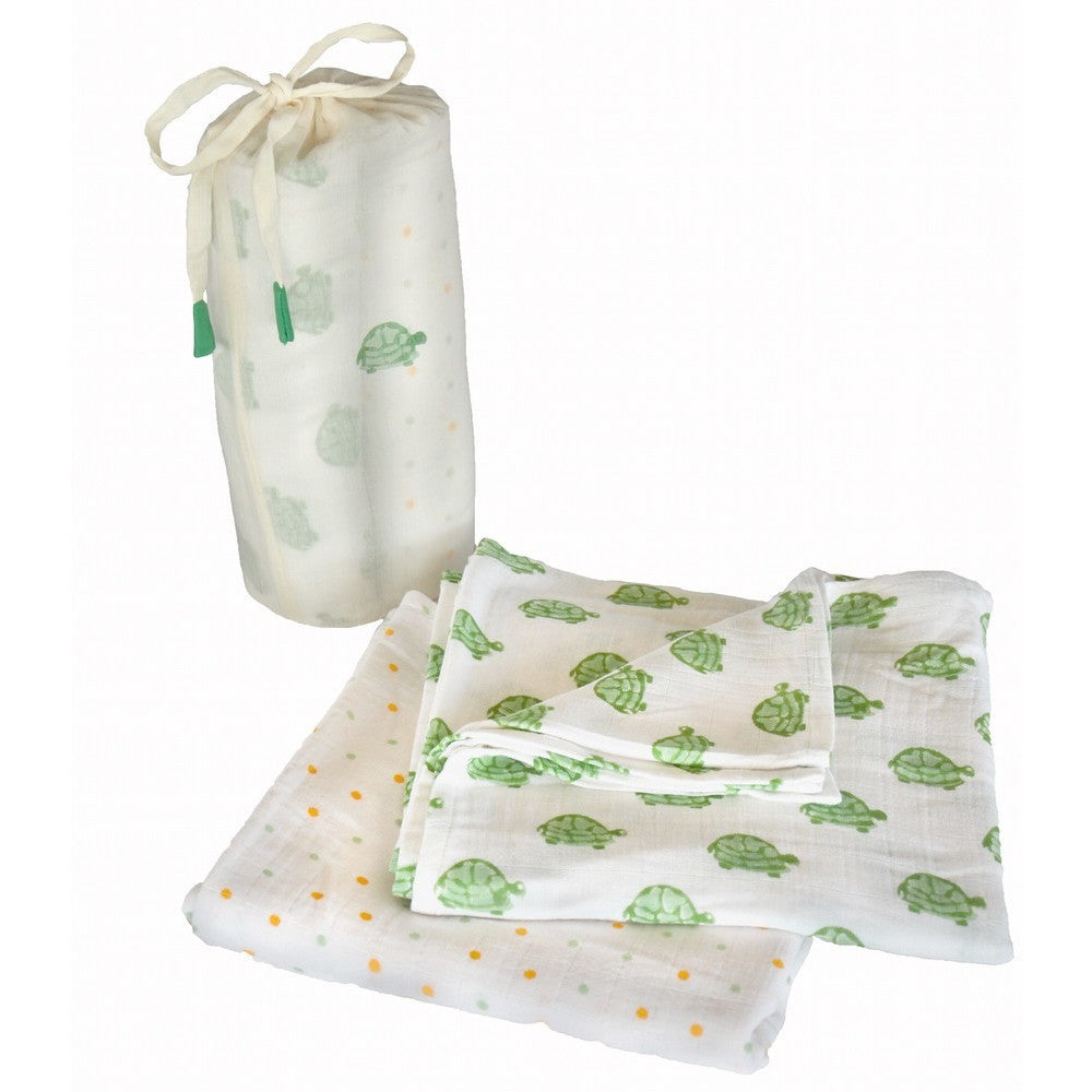 Green Turtle Swaddle Set - Naayabymoonlight