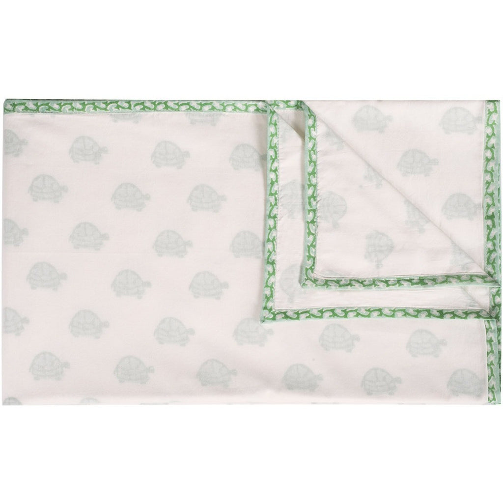 Green Turtle Organic Blanket - Naayabymoonlight