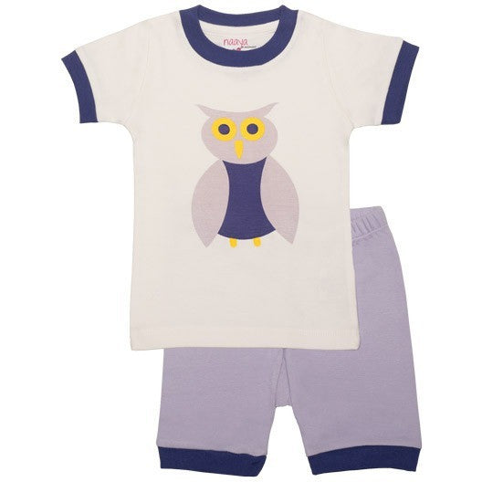 Purple Owl Organic Pajamas - SHORT - Naayabymoonlight