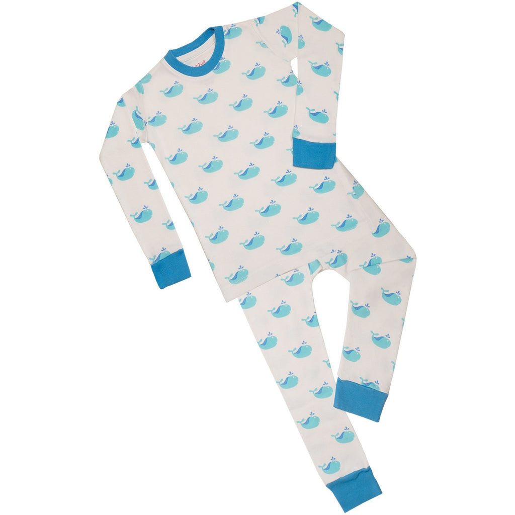 Blue Whale Print Organic Pajamas - Naayabymoonlight